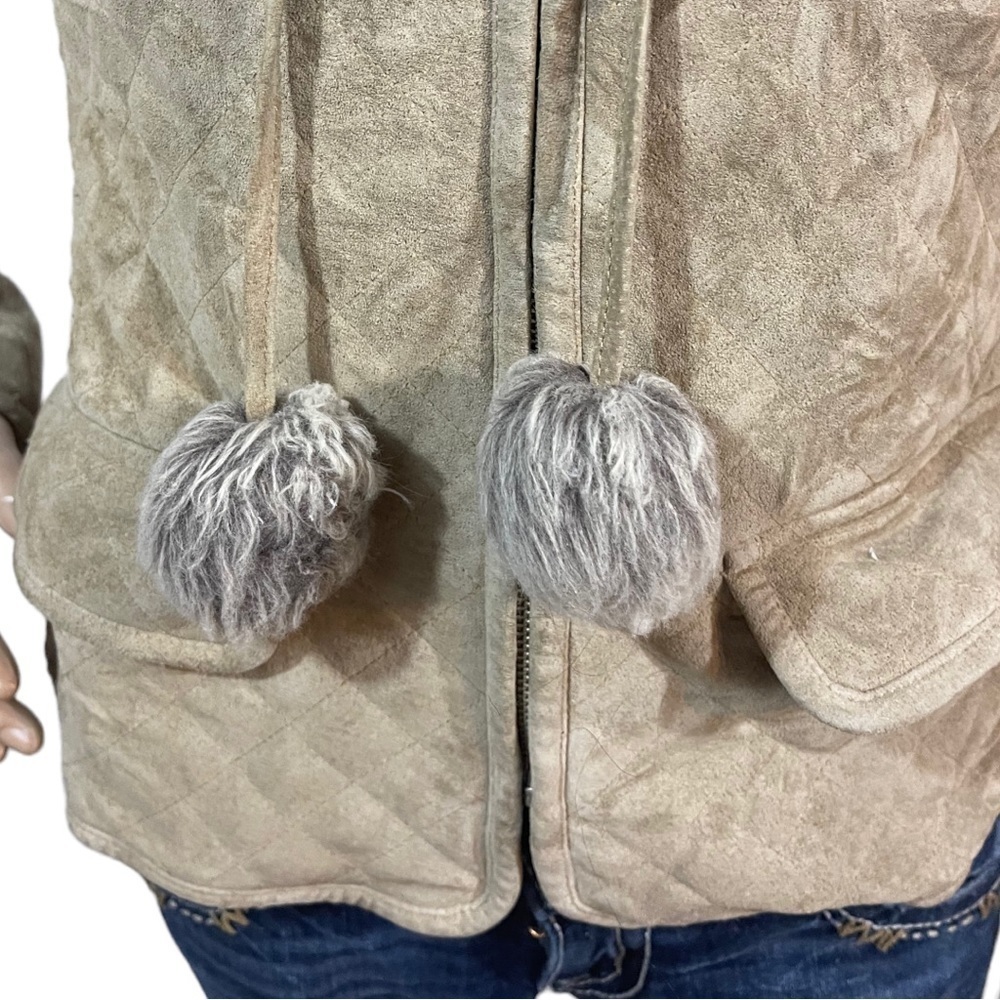 Loft tan suede and faux fur jacket - Picture 7 of 11